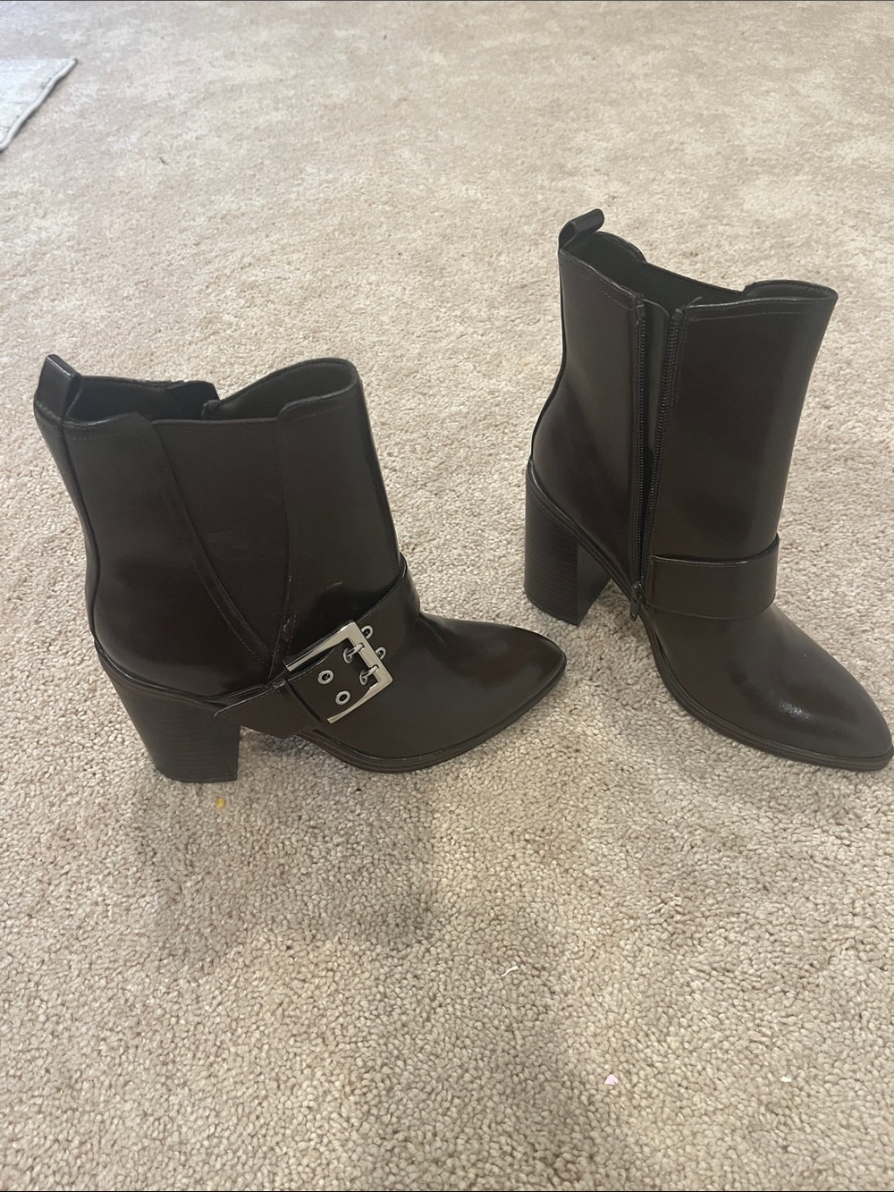 DV by Dolce Vita | Bria Pointed Toe Buckle Ankle Boots | Brown | Size 8.5